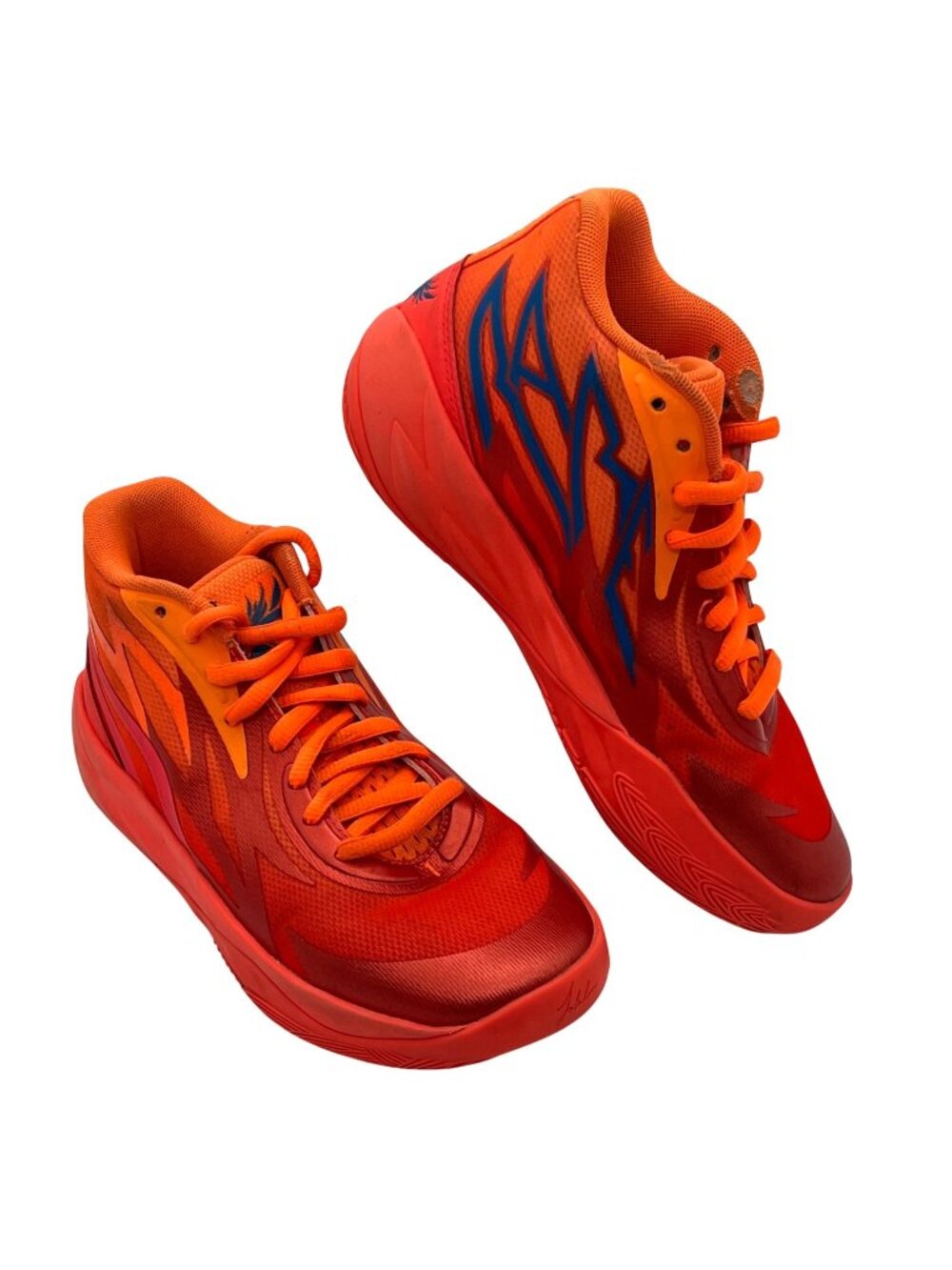 Puma Melo 1 Nitro Infused Basketball Shoes Sneakers Mens Boys US 5.5 Orange Blue